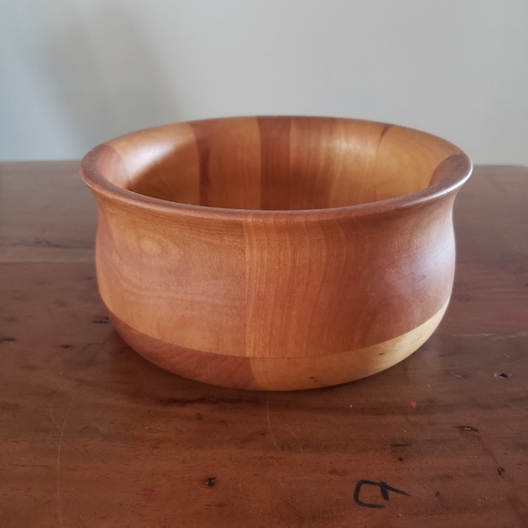 Wooden Bowl William Sonoma Tulip Salad Bowl Wood handmade 6in - Picture 5 of 7